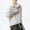 Vintage Tie Dye Striped Printed Loose Shirts Men's Clothing Polo-Neck Autumn New Fashion Pockets Spliced Single-breasted Shirts