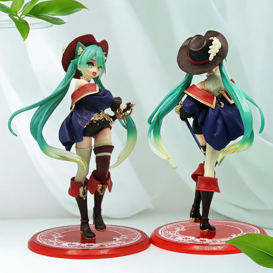 Anime Hatsune Miku Figure Fairy Tale Wonderland Hatsune Miku Puss In Boots Kawaii Action Figures Adult Collection Model Toy Gift