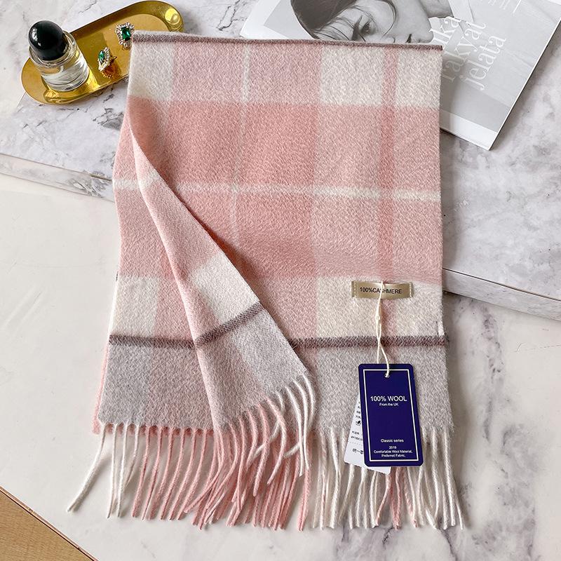 Ankola red plaid pure cashmere scarf women's winter high-end new scarf