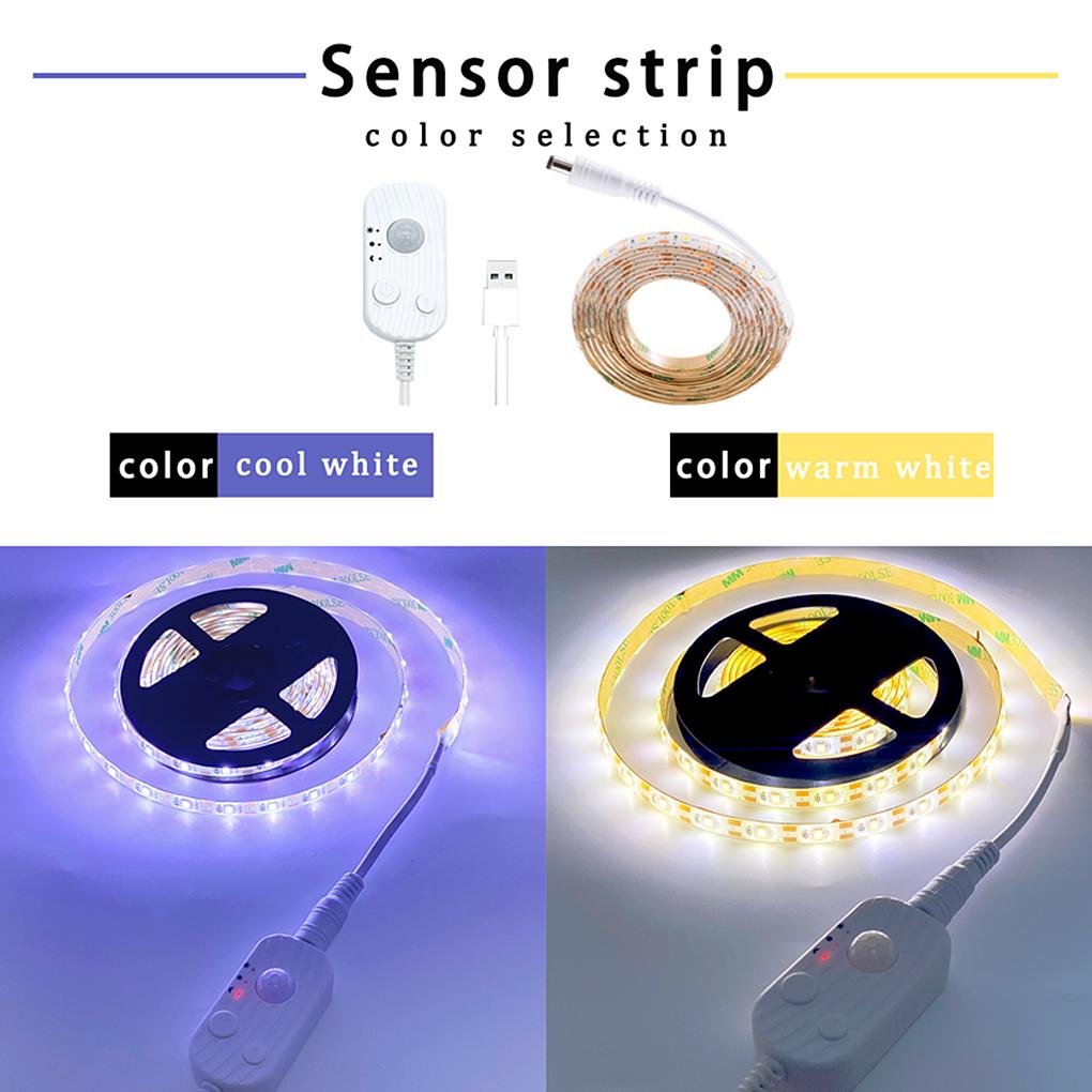 Strip Light Infrared Sensor 3500K/6500K LED Cabinet Ribbon Lamp Adhesive Decoration DIY Trimmable Wall Lighting