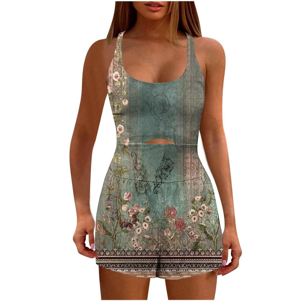 Womens Athletic Rompers Running Onesie Workout Rompers Workout Outfits Exercise Jumpsuits Gym Yoga Clothes