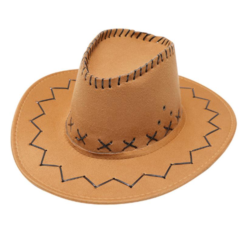 Faux Leather Suede Western cowboy Hat for Men Women Fedora Outdoor Wide Brim For Beach Travel Vacation Party Cosplay Cap Gifts