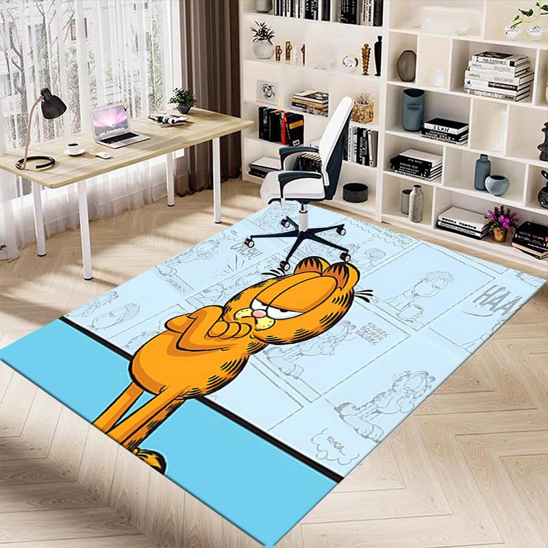 1pc Garfields Comic Strip Adventure Carpet for Playroom Bedroom Living Room Sofa Home Decor,kids Game Area Rug Non-slip Floor Mat Y72338