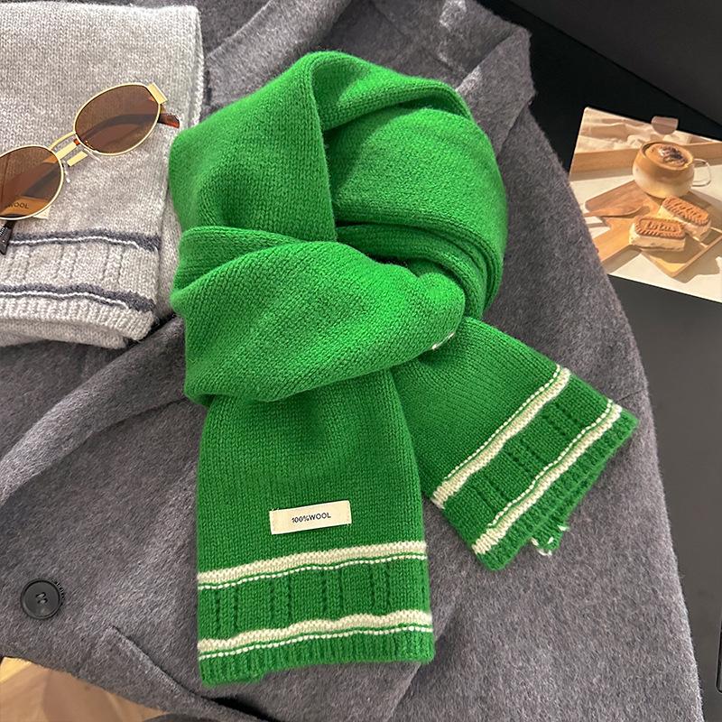 Winter Luxury Design Women Warm Knitted  Wool Scarf Solid Thicken Shawl Soft Cashmere Scarves Pashmina Neckerchief Blanket