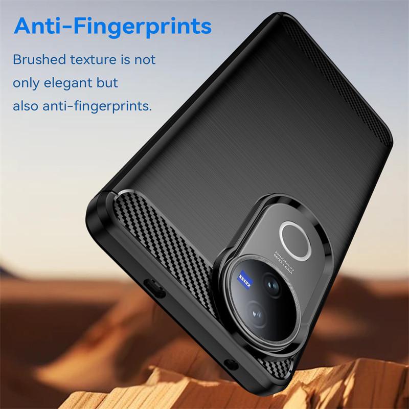 For Vivo V50 Case For Vivo V50 Cover Bumper Shockproof Silicone Anti-Slip Brushed TPU Protective Phone Back Cover For Vivo V50