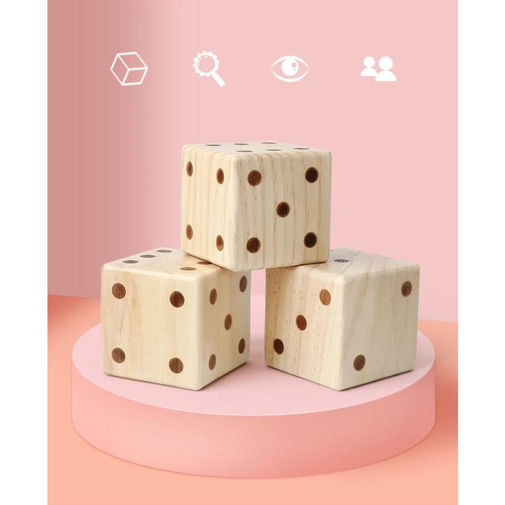 Riesige Holzwürfel Leichte Interaktive Rollenspielwürfel Geeignet für Outdoor- und Indoor-Strand Erwachsenenspielgeschenke