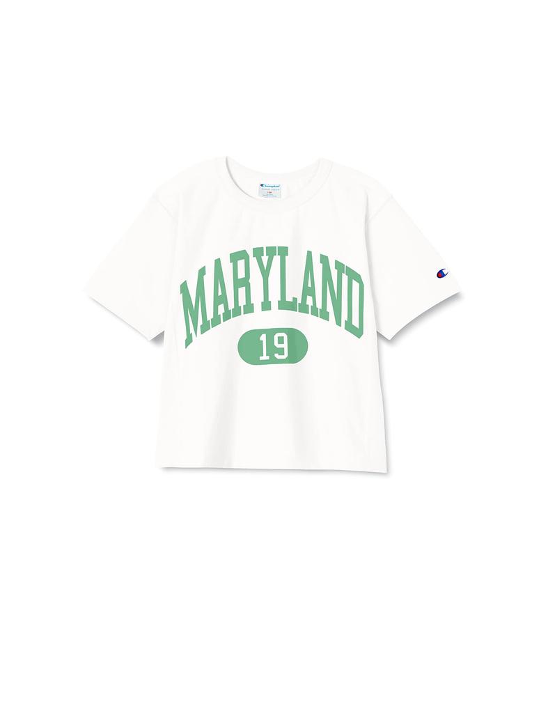 Champion Short Sleeve Graphic Reverse Size 130 Boys' T-Shirt, 100% Cotton, Print, Weave®, Off-White, (CK-V315)