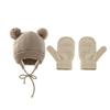 Cross-Border Baby Hat Two-Piece Set Knitted Hat Gloves Foreign Trade Classic Style Warm Hat Gloves Set for Children