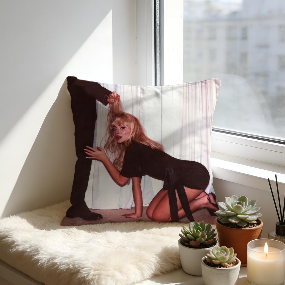 Sabrina Carpenter Album Cushion Cover Cozy Velvet Throw PillowSoft Warm Cushion For Sofa Bed