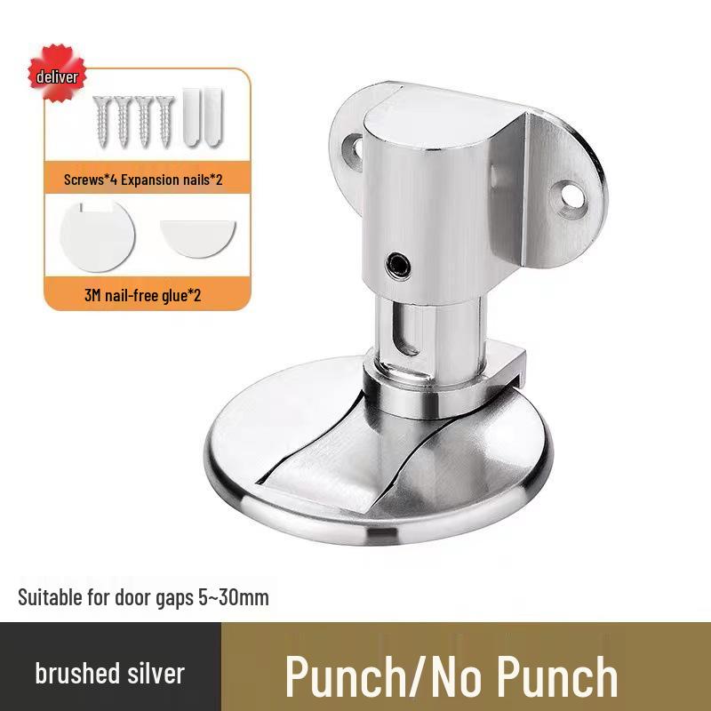 Silent Door Stopper: Hole-Free, Invisible Floor-Mounted Bumper for Bedroom and Bathroom