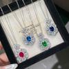 Light Luxury High-end Design Temperament Necklace Ring Ear Hanging Women's Versatile Jewelry Set Three-piece Set