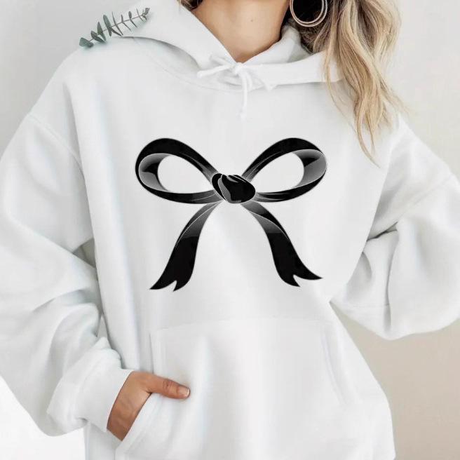2025 European and American Style Long-sleeve Hoodie with Bow Knot for Autumn/Winter