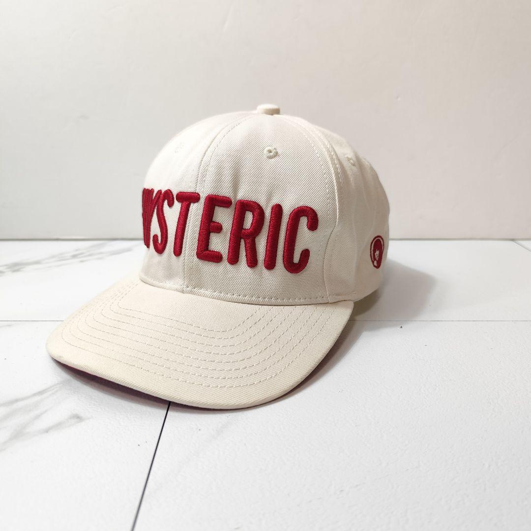 

[USED] Hysteric Glamour Logo Embroidered His Girl Cap, White x Red