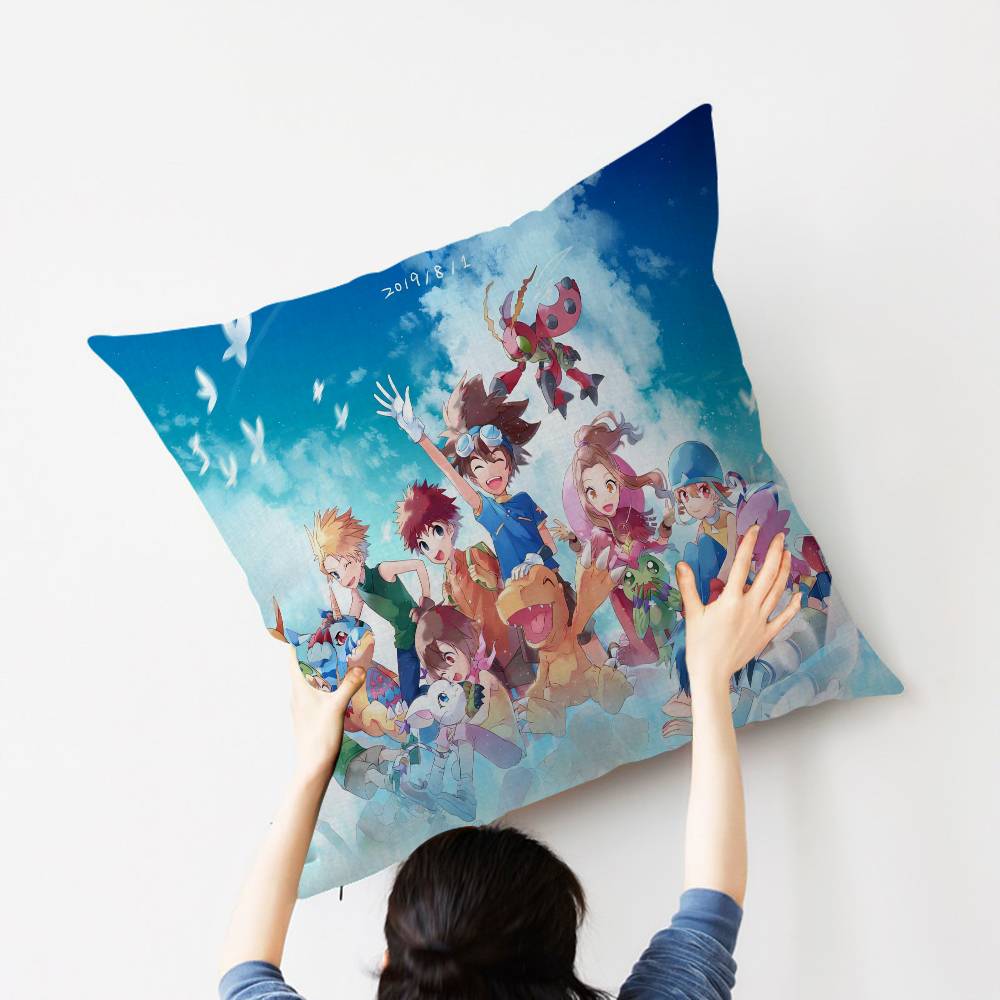 Anime D-Digimon A-Adventure Cushion Cover Inches Farmhouse Decor Home Throw Pillow Covers For Couch Decorations
