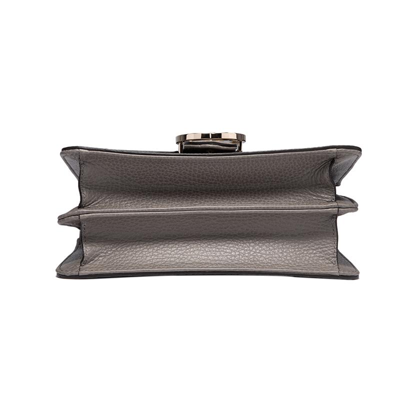 Gucci Double G Chain Pebbled Cowhide Messenger Bag Accordion Bag Crossbody Bag Shoulder Bag Women's Gray