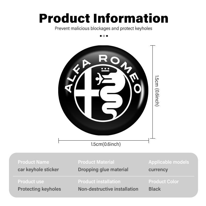 2026 Horké Alfa Romeo Pro Alfa Romeo 15mm Samolepky na dálkový klíč od auta Znak na dveře auta Příslušenství pro auto 159 Giulietta 156 147 Giul