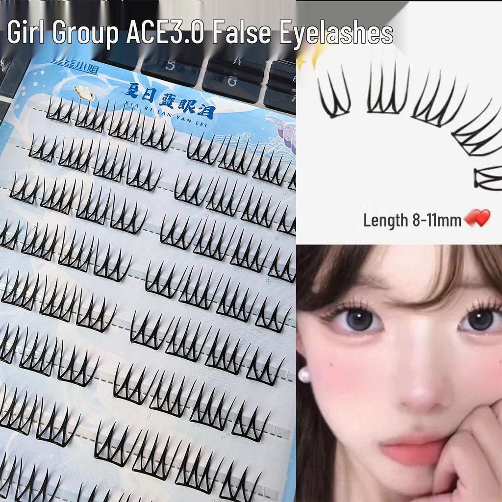 Korean Girl Group 3.0 U-Shaped Glue-Free Natural False Eyelashes – Thin Strips for a Clear, Pure Look