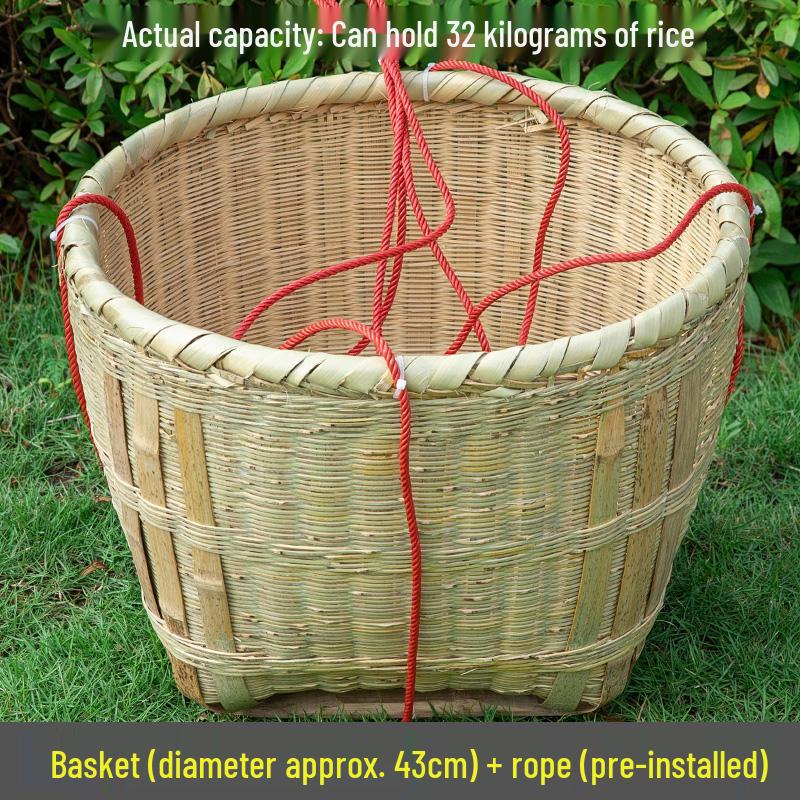 Bamboo Woven Large Winnowing and Rice Washing Basket - Multi-Purpose Storage and Farmer's Celebration Basket