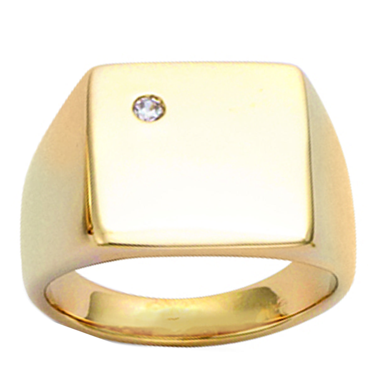 

Кольцо с печаткой Gold Plated Charles золотисто-белое - 13x13 мм