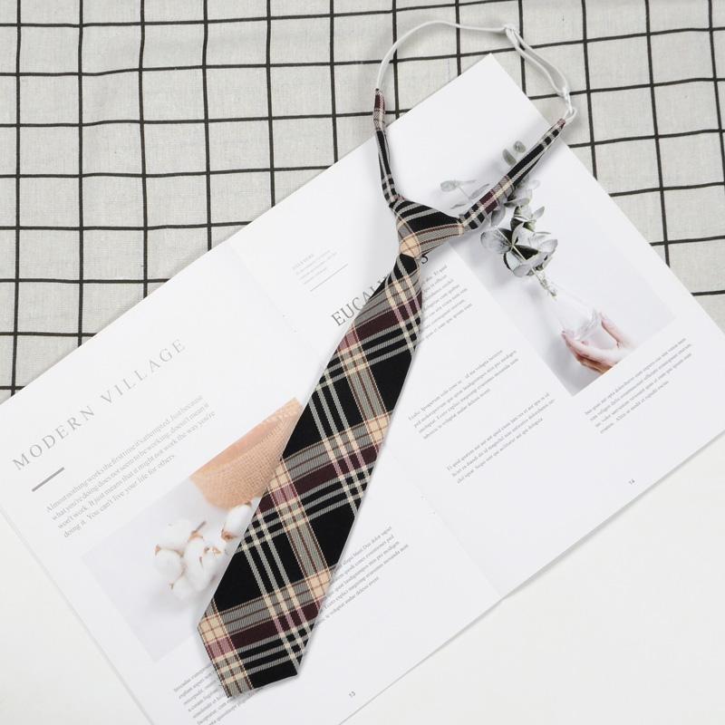 Childrens Tie With Solid Color Striped Check Pattern Polyester For School Uniforms
