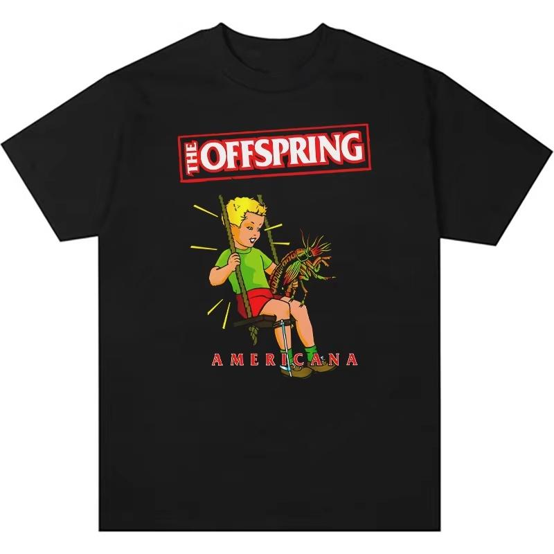 

Лето The Offspring Панк-группа Американский винтаж Короткий рукав Мужские и женские парные футболки Футболка из чистого хлопка 3XL