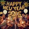 2026 Gold Happy New Year Balloon Set - Foil Letter Banner for Holiday Party & Celebration Decor