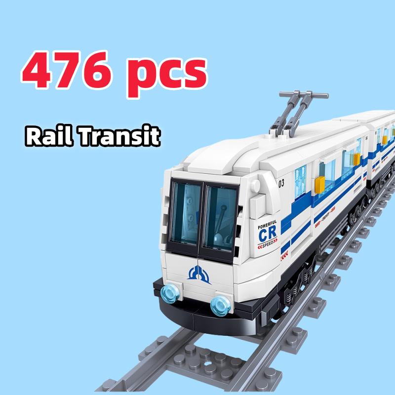 476Pcs Technical Railway Transportation Track Train Building Blocks City Moc Subway Rail Model Bricks Children Toys