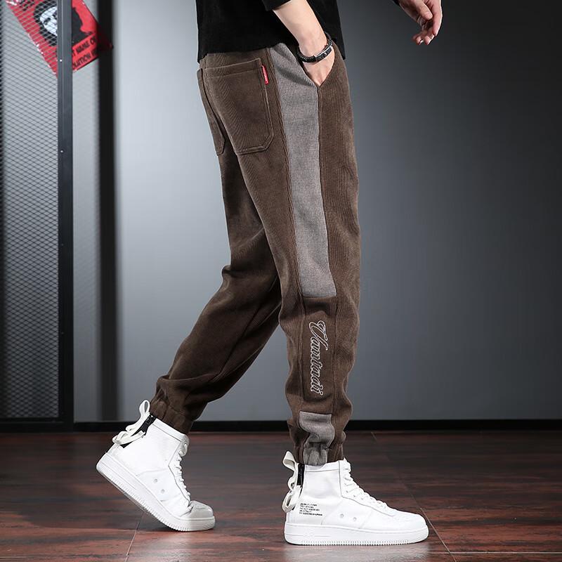 

Jie Leinuo Men s Corduroy Loose Fit Drawstring Pants 4XL