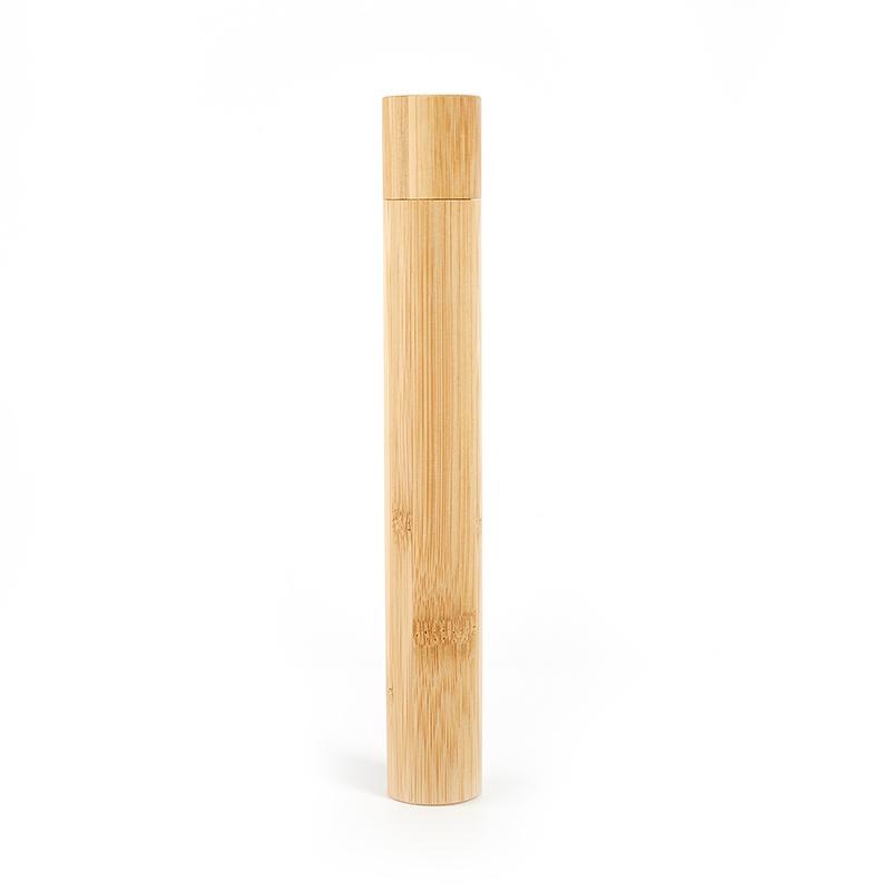 

Дорожный футляр для зубной щетки из натурального экологически чистого бамбука, многоразовый бамбуковый дорожный держатель коричневый древесины