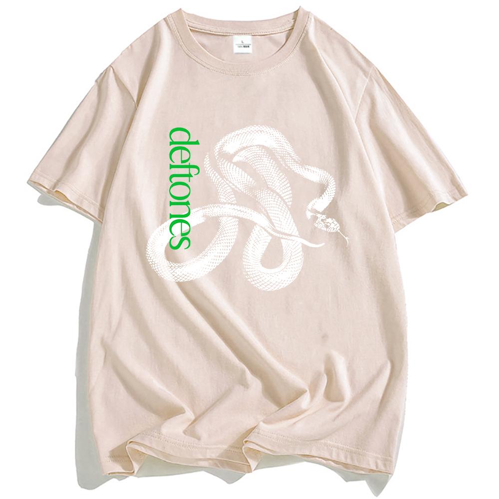 Deftones Snake T-shirt Privé Muziekalbum Print T-shirt Katoen Mode Korte Mouw T-shirts Dames Heren T-shirt Unisex Kleding