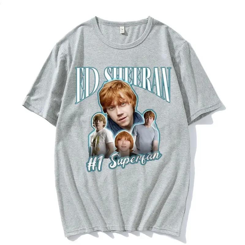Ed Sheeran (Ron Weasley Lookalike) "#1 Superfan" Meme T-Shirt, Unisex Funny Celebrity Lookalike Streetwear Tee, 100% Cotton Casual Short Sleeve Top