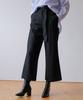 MODERNABLE Belted Wool Wide Pants - Black