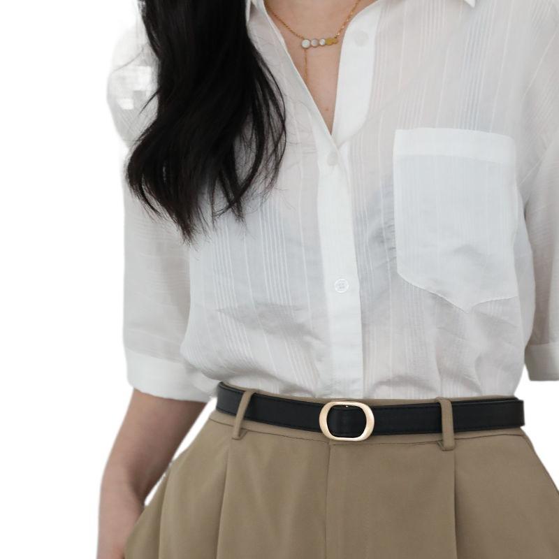 Pu Trendy Black Jeans For Women With Fashionable Belt Offering Retro Appeal Vintage