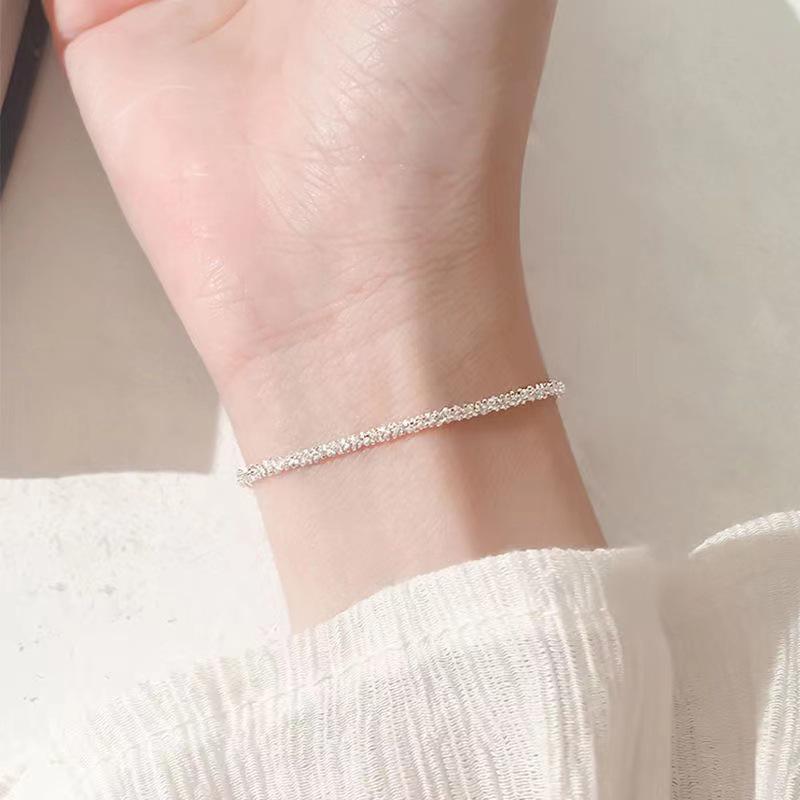 Baby's Breath 925 Silver Bracelet & Anklet – Korean Style Cauliflower Chain for Women