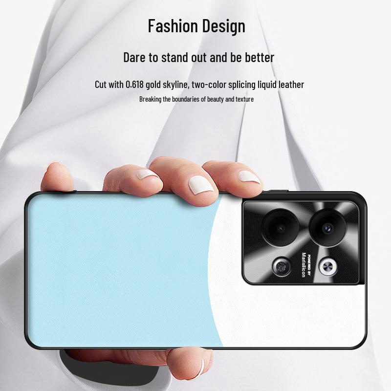 Reno9 Pro+ Liquid Leather Protective Cover for Oppo - Anti-Fall Shell, Single Piece Shipment