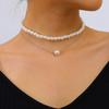 YWZIXLN Trend Elegant Jewelry Wedding Big Pearl Necklace For Women White Imitation Pearl Choker Necklace N0179