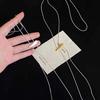 Fashion Metal Long Pull Necklaces for Women Luxury Elegant copper Color Matte Snake Bone Chain Necklace Zircon Accessories Gift