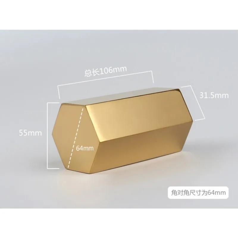 1pcs Stainless Steel Vases  Hexagon Pen Holder Gold Simple Style Home Decoration