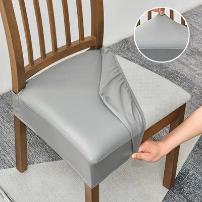 Oil-resistant Waterproof Seat Protectors PU Leather Elastic Chair Slipcover  Home Furniture
