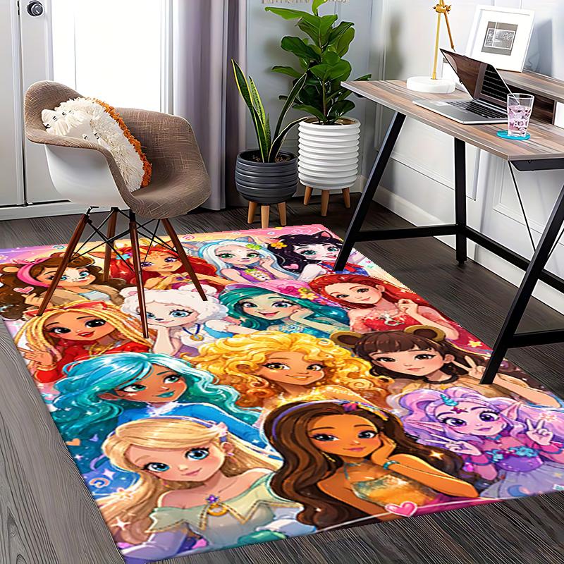 1pc Fantasy Girls Cats Carpet Rug for Bedroom Living Room Decor Sofa Home Game Area Rug Non-slip Floor Mat. D72201199