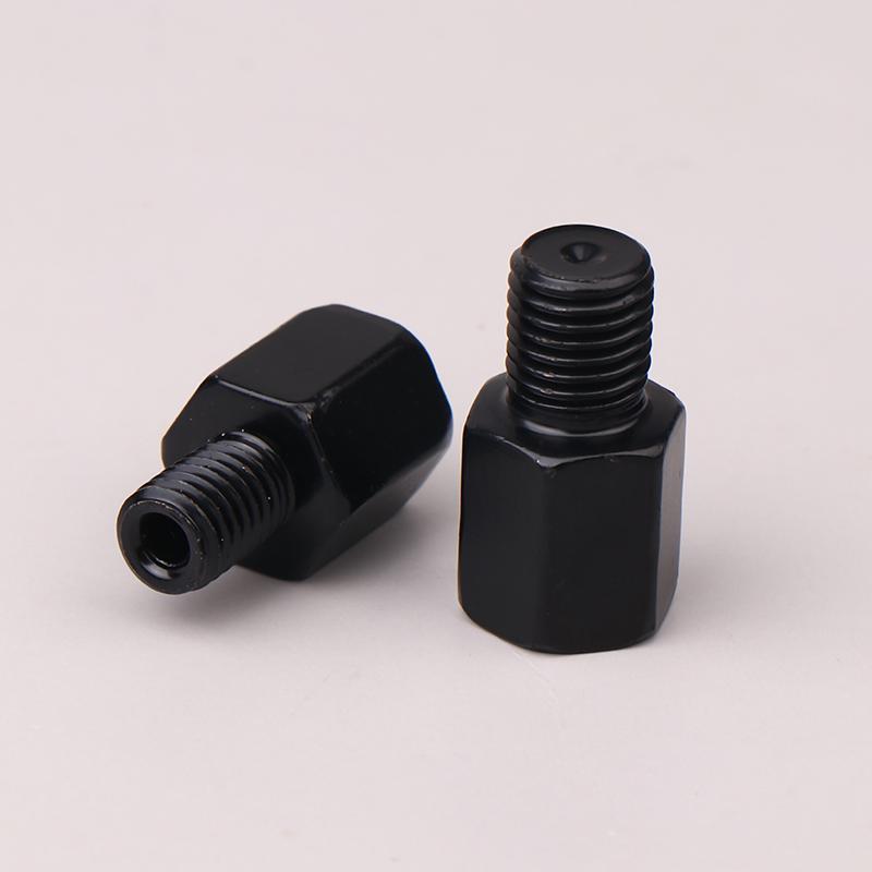 2Pcs Motorcycle Rearview Mirrors Conversion Black Mirror Adapters M10 10Mm M8 8Mm Bolt Clockwise Anti-Clock Right Left Thread
