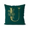 45x45cm Oro 26 Lettere Verde Federa Foglia Fiore Pianta Soggiorno Divano Ufficio Copricuscino Decorazione Casa