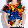3D Colourful Bricks Short Sleeve Tshirts Summer Children's Boy's Clothing T-Shirt For Girls Kids Clothes Fashion 2026 Tees Tops