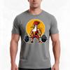 Muscular Rooster Lifting Weights Tshirt Summer Casual Cotton Tee Oversized Streetwear Tops Vintage Graphic Print