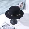 Autumn and Winter New Women's Fashion Versatile Top Hat Retro Simple Elegance Charm Real Wool Felt Hat