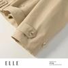 ELLE Women's Short Lapel Trench Coat