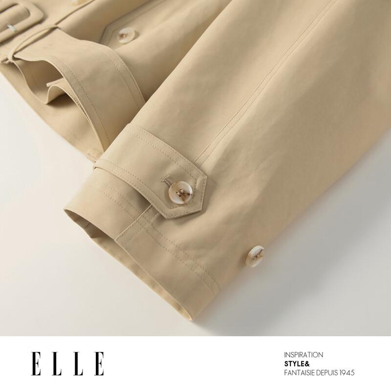 ELLE Women's Short Lapel Trench Coat