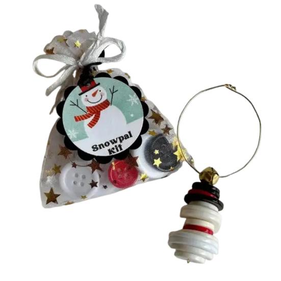 DIY Christmas Button Ornament Making Set Stacked Button Craft Kits Christmas Tree/Santa/Snowman/Angel Hanging Decoration