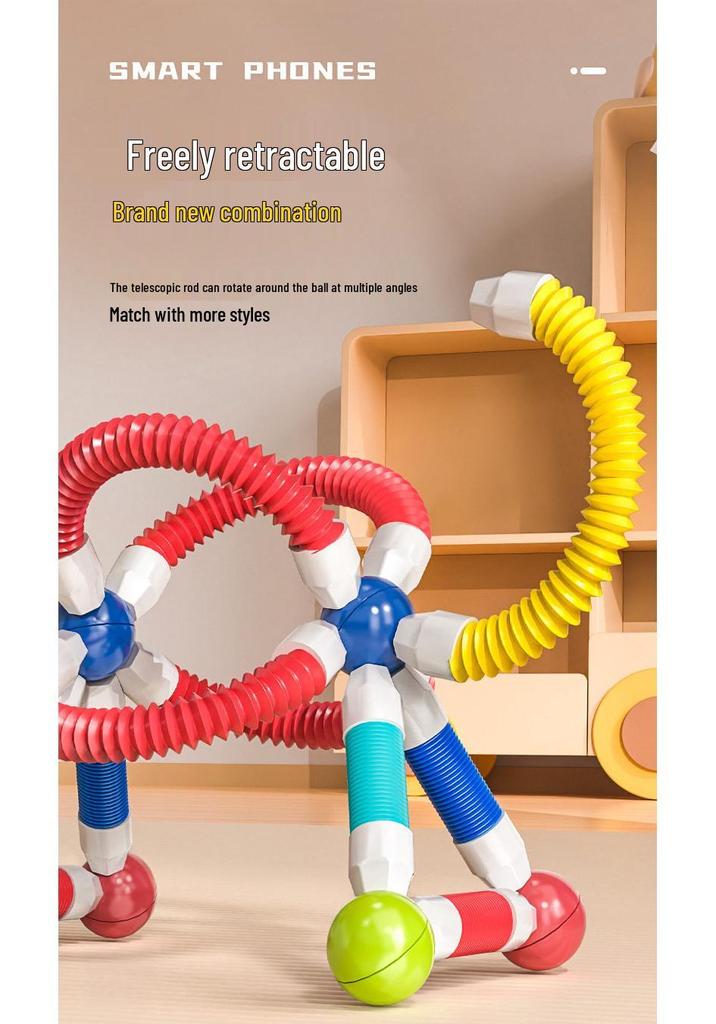 Cross-border Telescopic Twist Magnetic Building Blocks for Kids - Educational, Large Particle Assembly