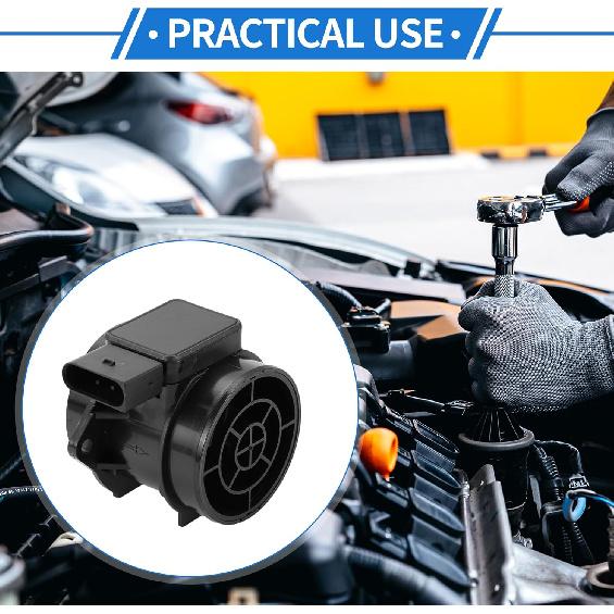 Mass Air Flow Sensor Assembly Compatible for Hyundai Sonata 2006-2008 L4 2.4L,Durable Plastic Metal Black